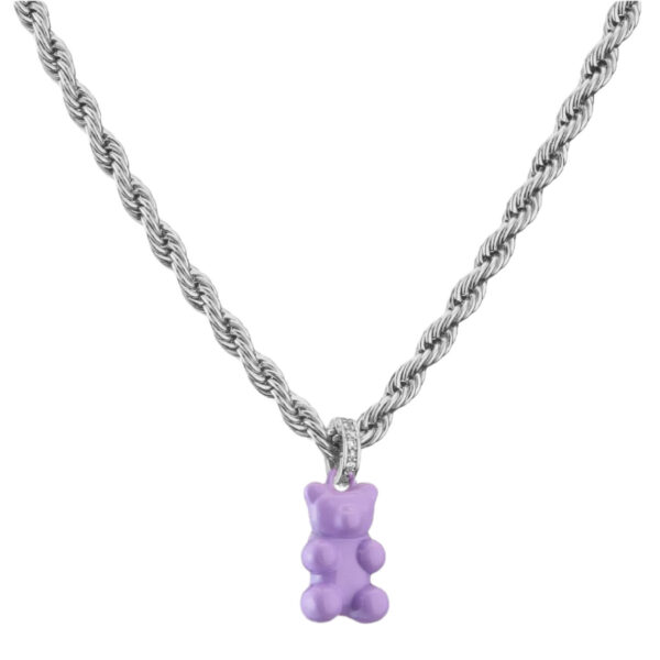 Collar Bear Plata/Lila